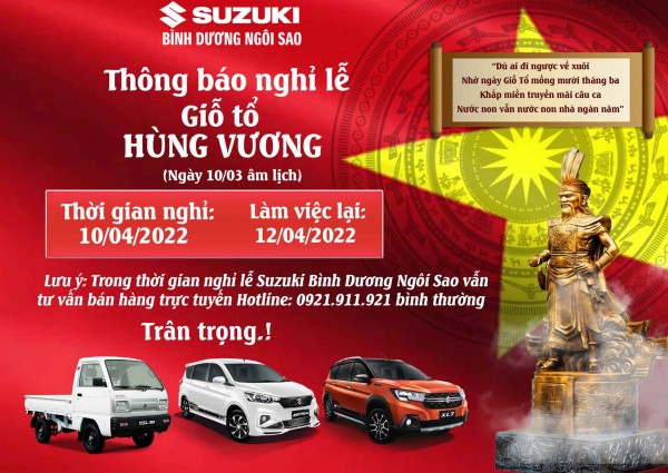 Thông báo nghỉ lễ giỗ tổ Hùng Vương ngày 10/04/2022