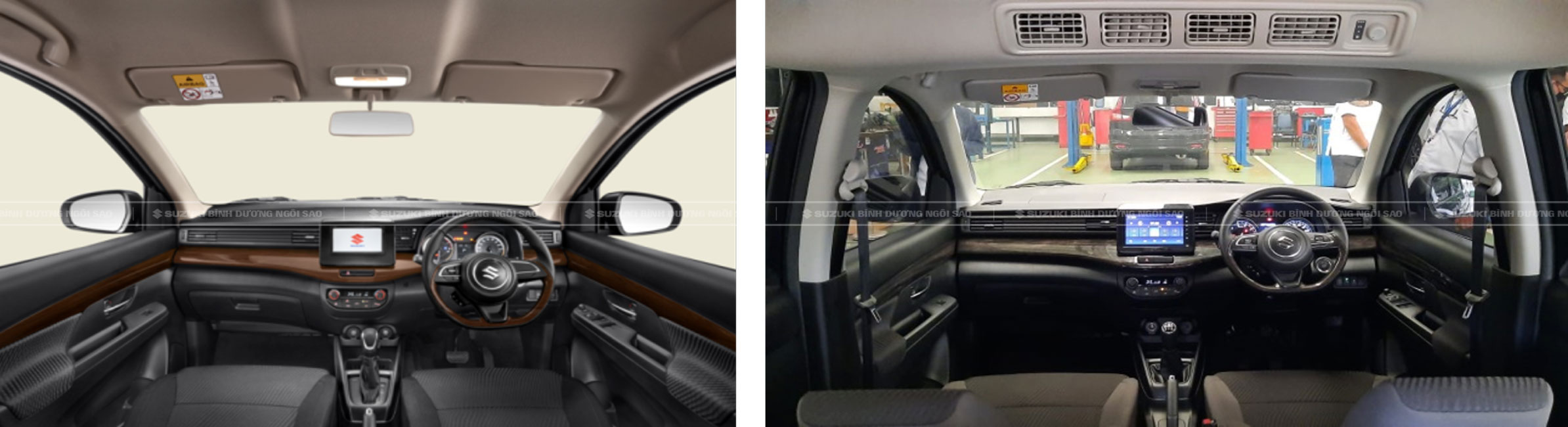 màu nội thất suzuki ertiga hybrid 2022 được thay đổi mới từ màu be sang màu tham