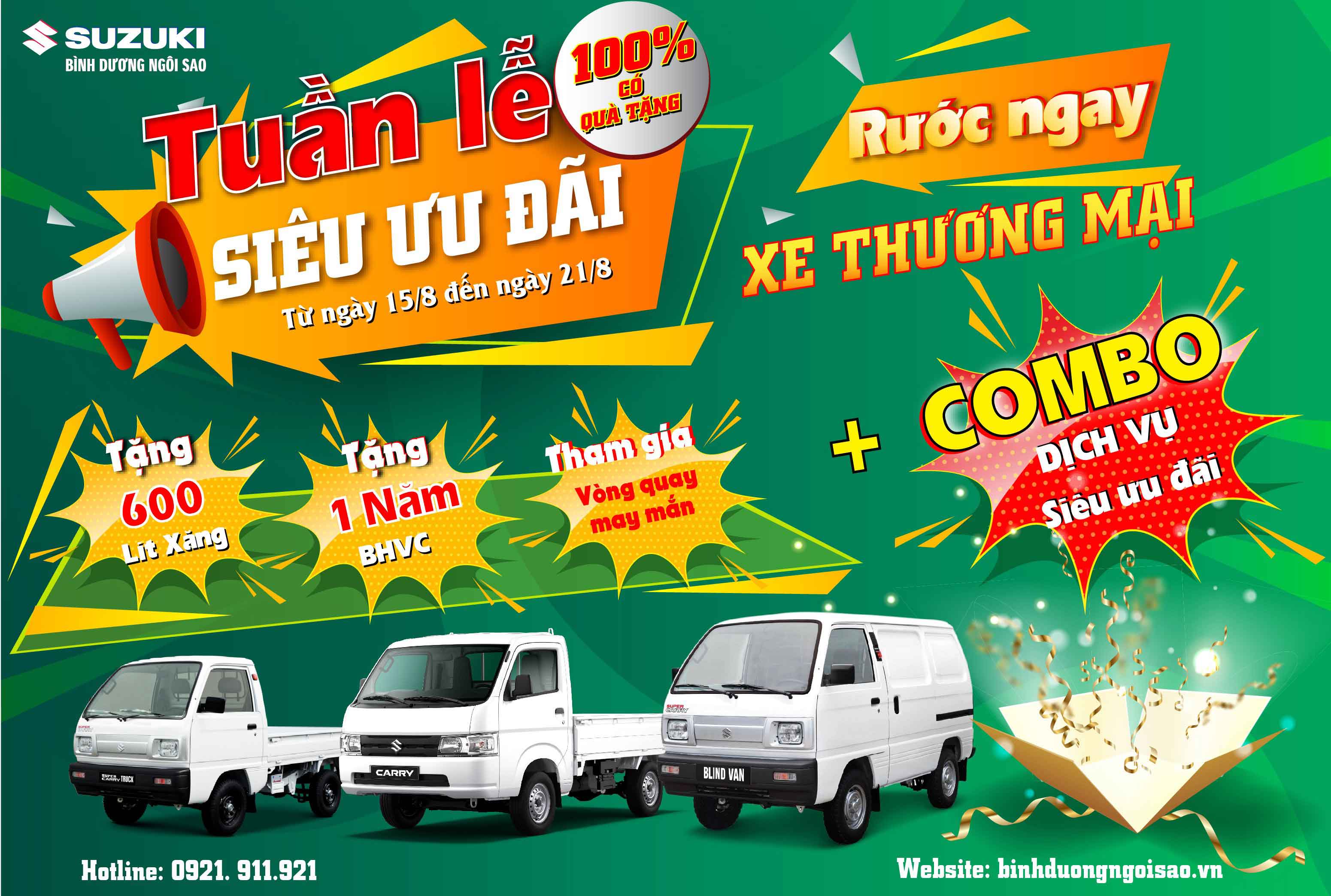 tuần lễ siêu ưu đãi - rước ngay xe thương mại tháng 08