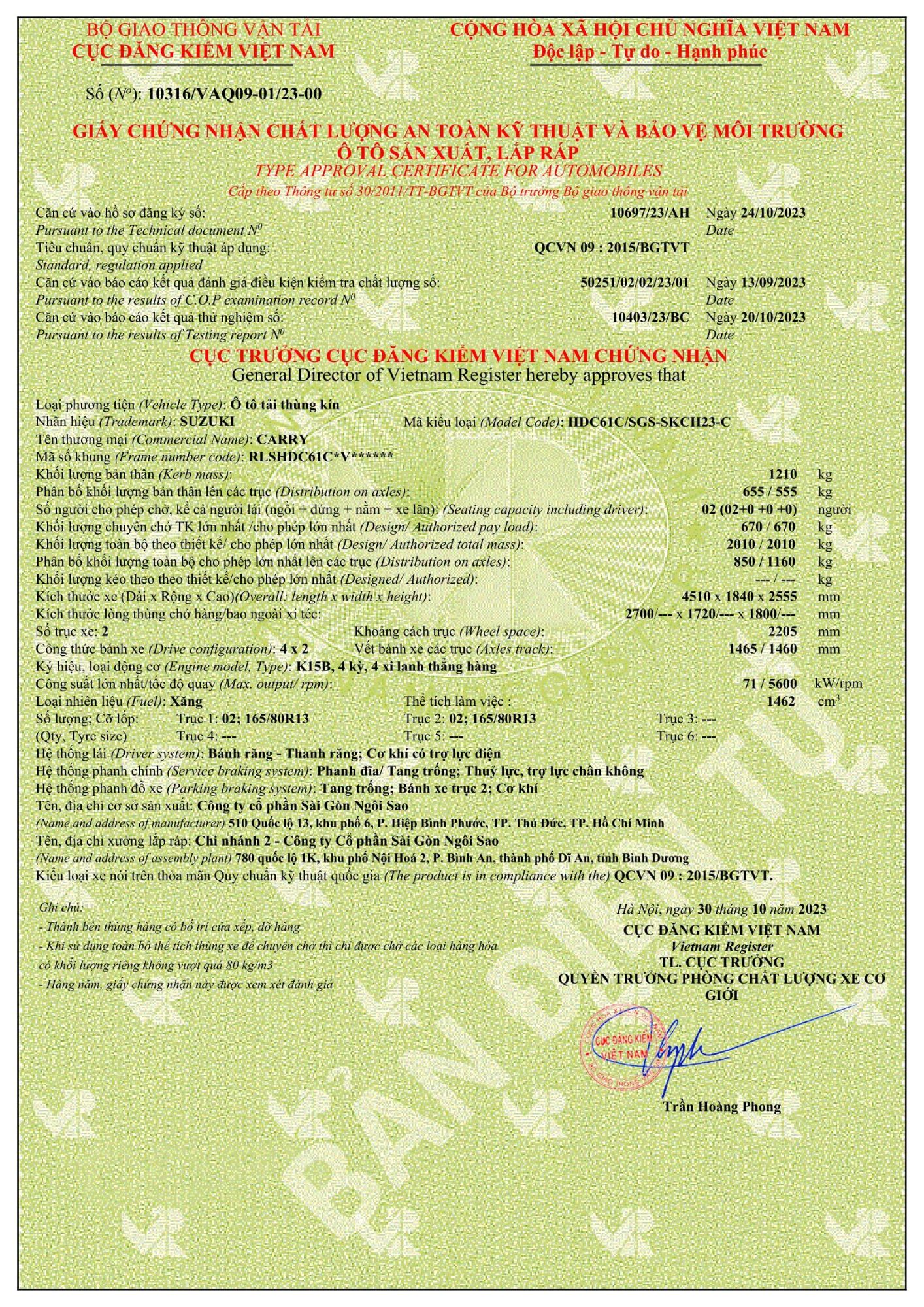 Suzuki Carry Pro thung kin composite min