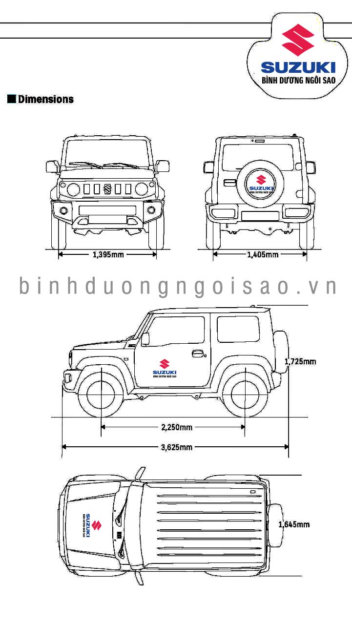 kichthuoc suzuki jimny