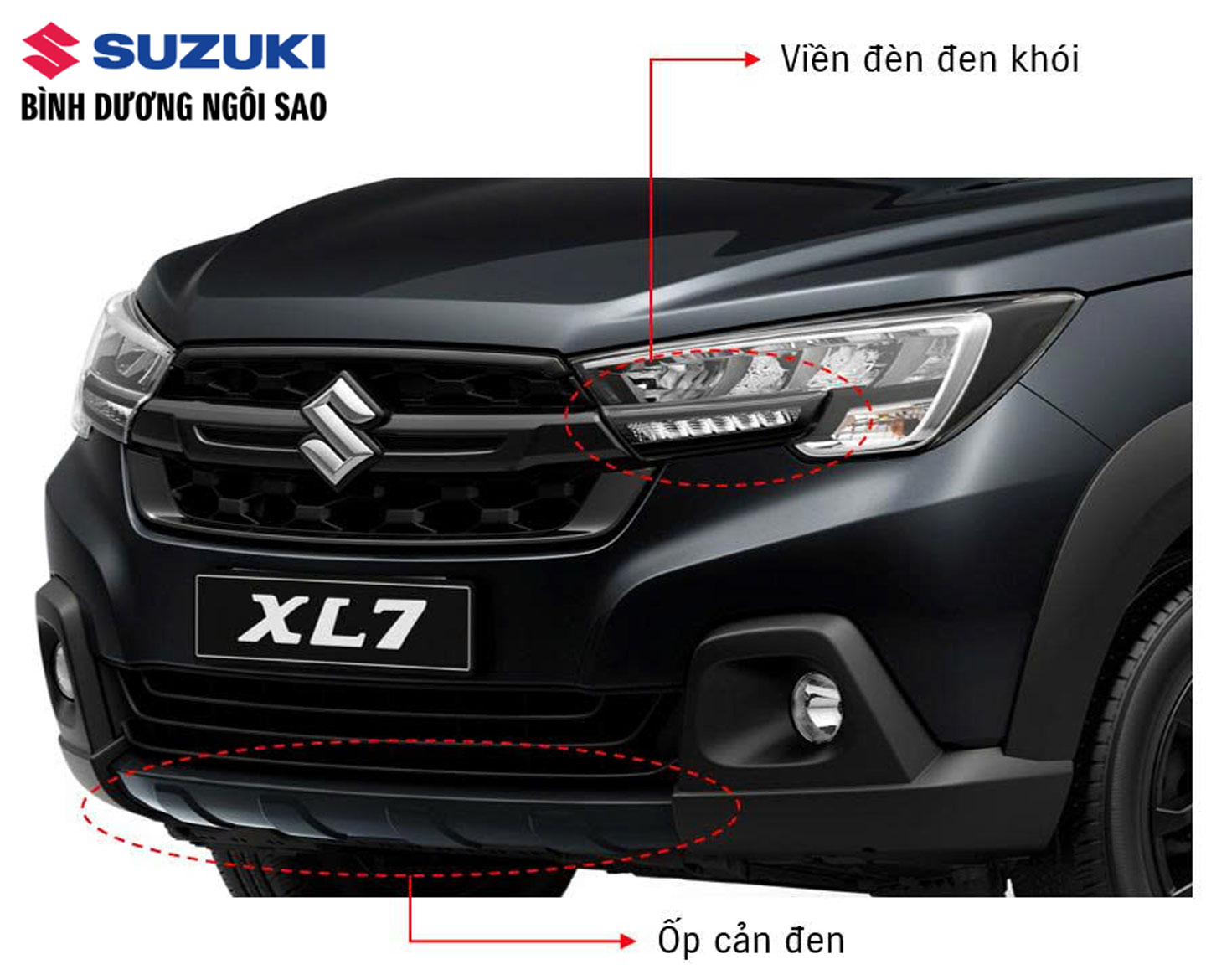 Lưới tản nhiệt đen bóng XL7 Black Edition