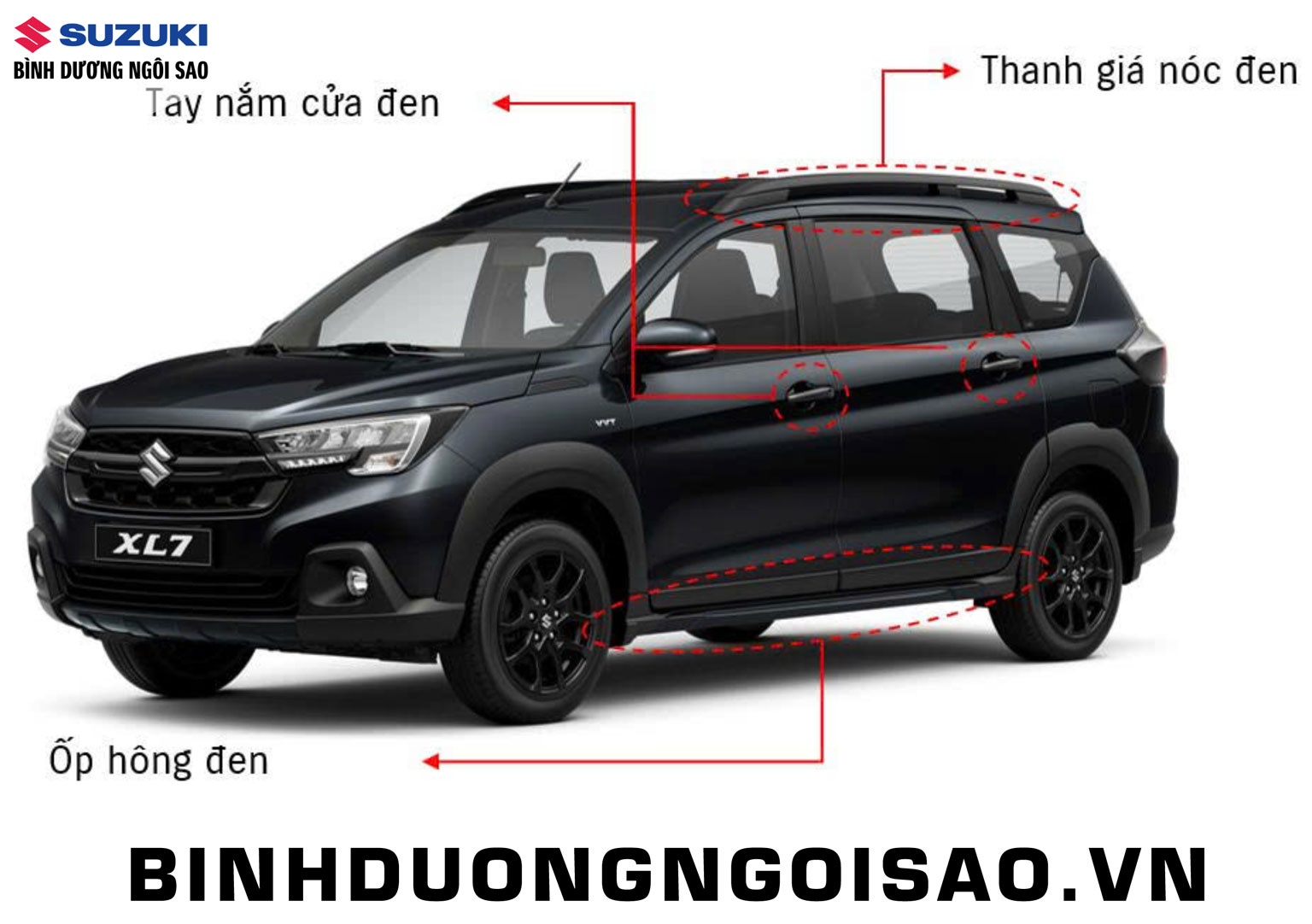Mâm tối và ốp hông đen XL7 Black Edition